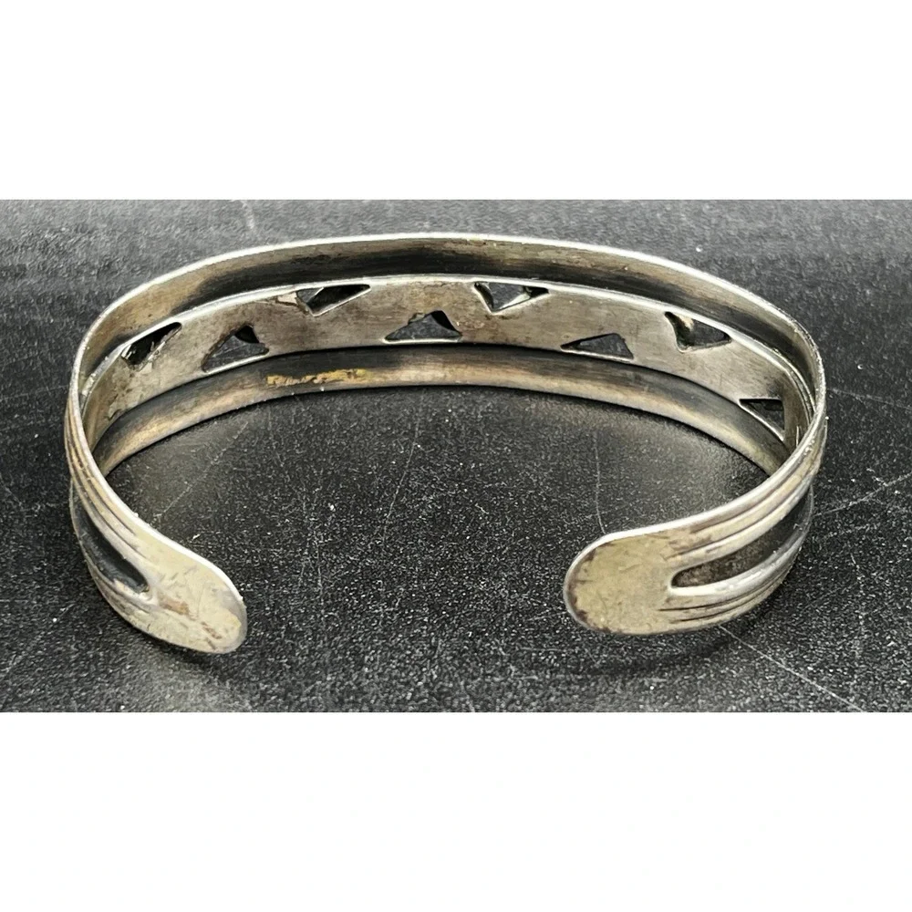 Vtg 1970s Bell Sterling Solid Sterling Silver Bracelet Southwestern Turquoise